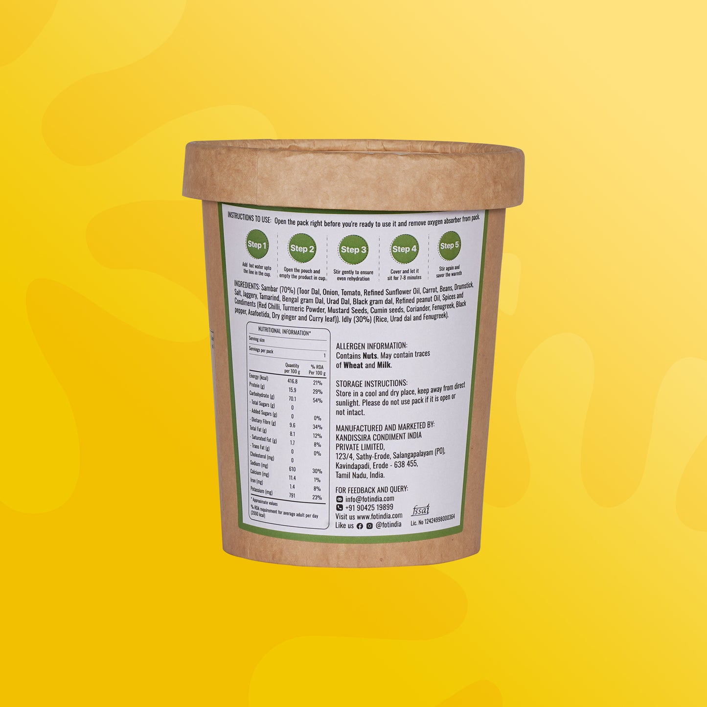 Freeze-Dried Sambhar Idly