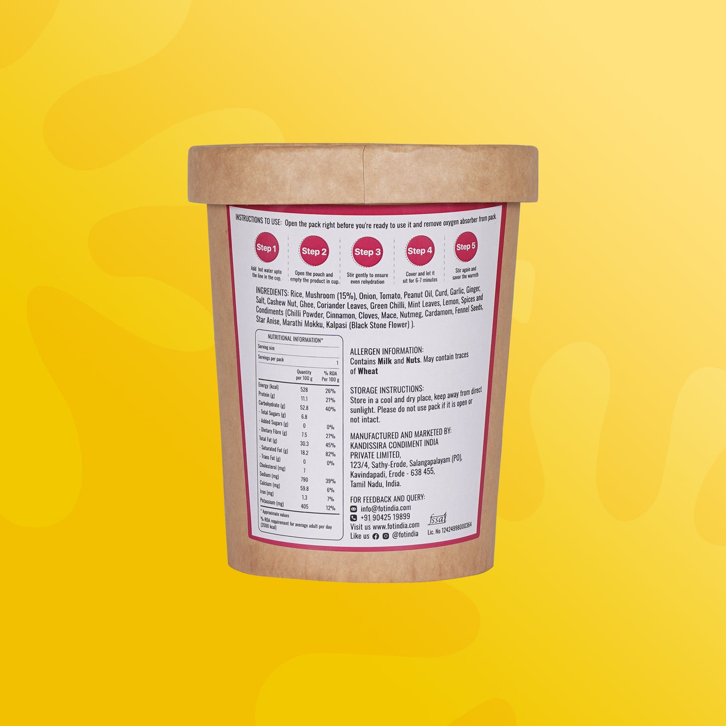 Freeze-Dried Mushroom Biryani