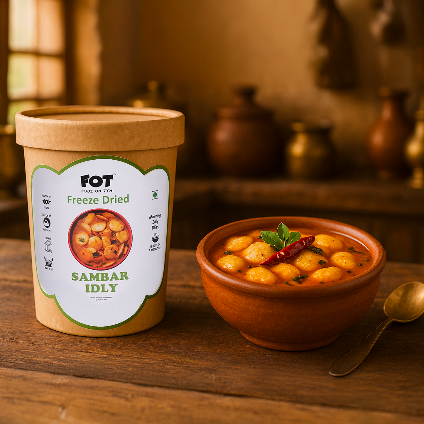 Freeze-Dried Sambhar Idly