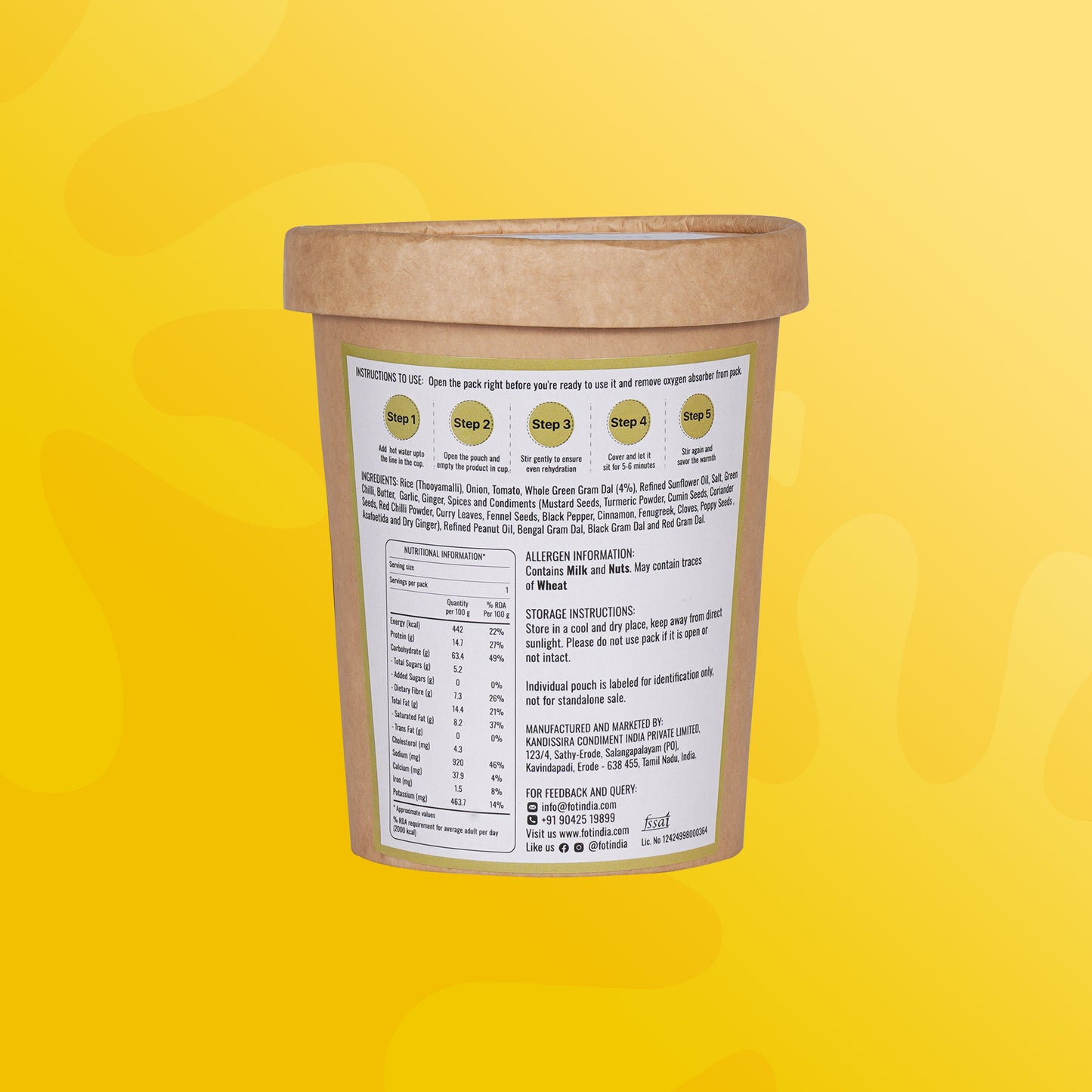 Freeze Dried Dal Rice